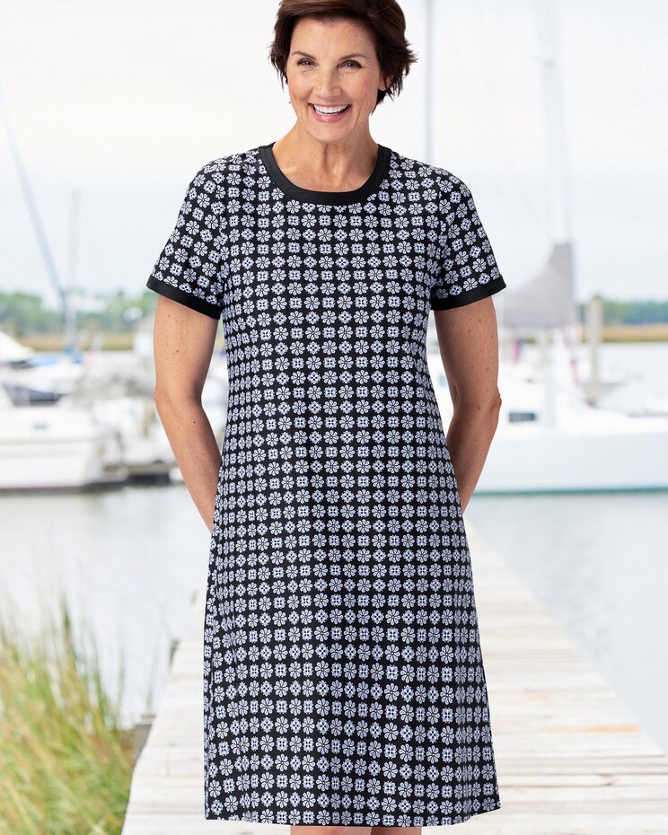 Geo Floral-Print Dress image number 1