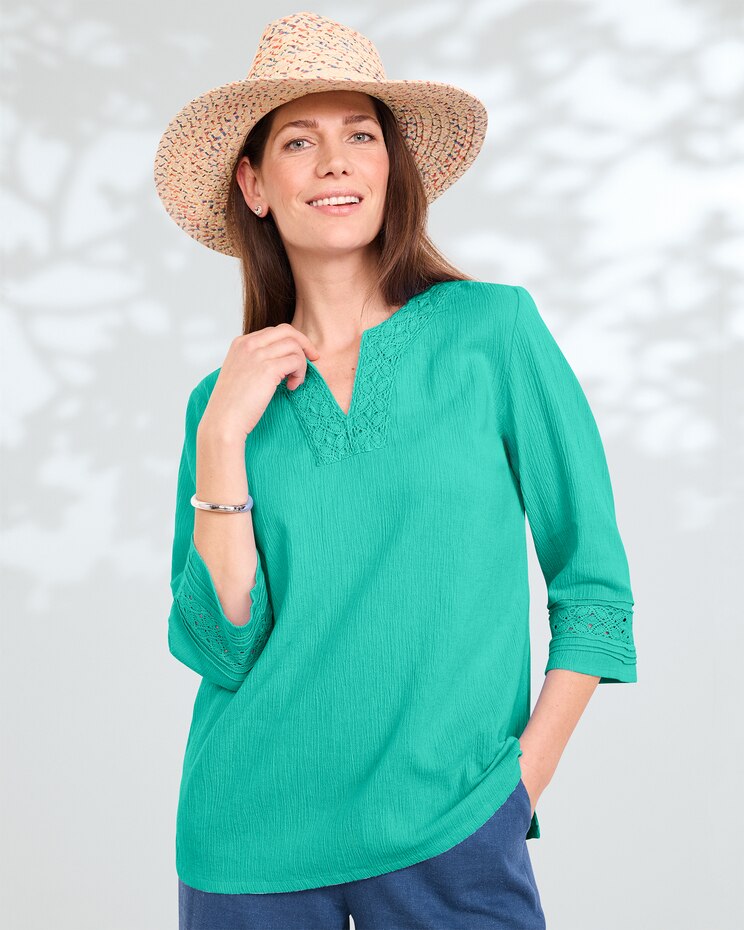 Easy Breezy Lace-Trim Tunic image number 1