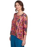 Alfred Dunner® Chevron Knit Sharkbite Hem Top thumbnail number 3