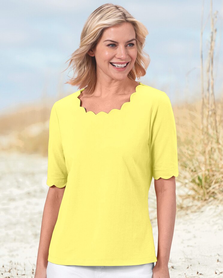  Solid Scalloped Tee image number 1