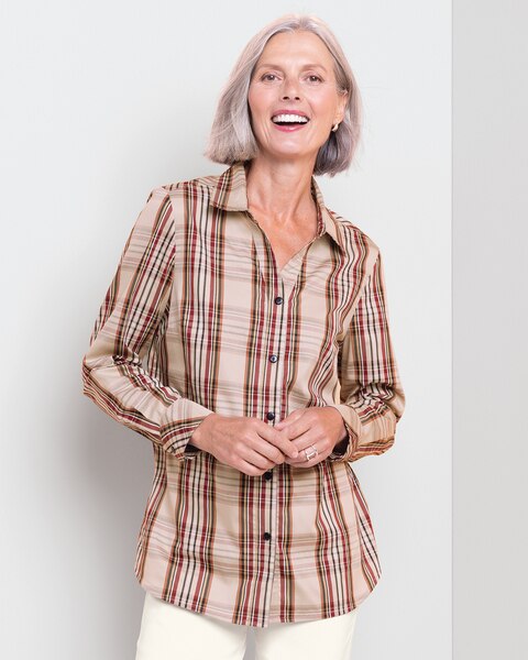 Neutral Multi-Plaid Tunic
