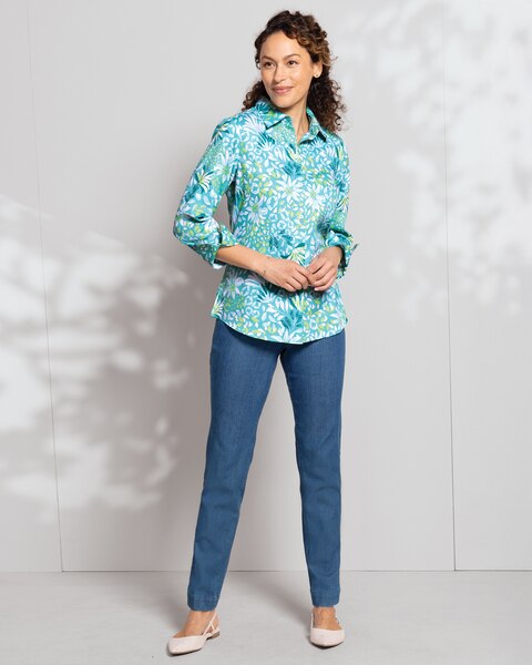 Foxcroft® Abstract Floral Shirt