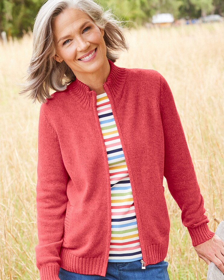 Zip-Front Cardigan image number 1
