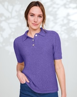 Linen/Cotton Honeycomb Polo thumbnail number 1