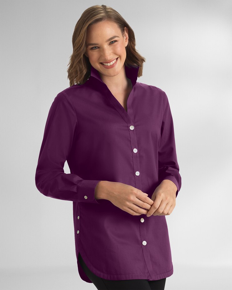 Foxcroft® Non-Iron Side-Button Tunic image number 1