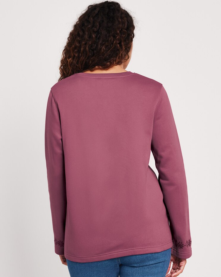Embroidered Fleece Cardigan image number 4