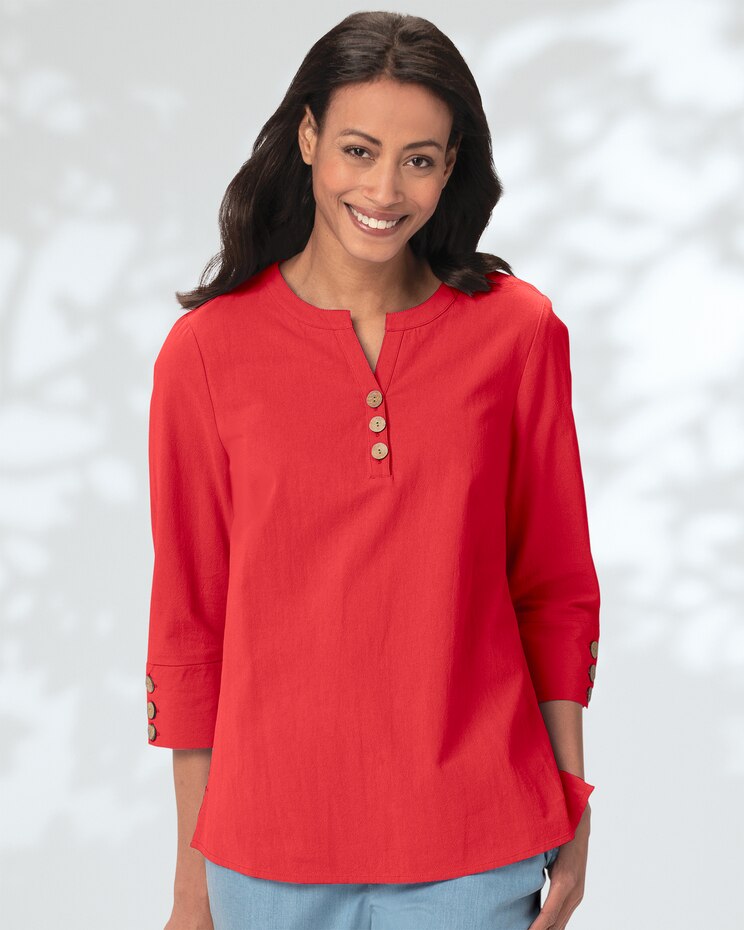 Solid Captiva Y-Neck Popover image number 1