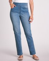 DenimEase Flat-Waist Pull-On Jeans thumbnail number 1