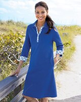 Gingham-Trim Piqué Polo Dress thumbnail number 1