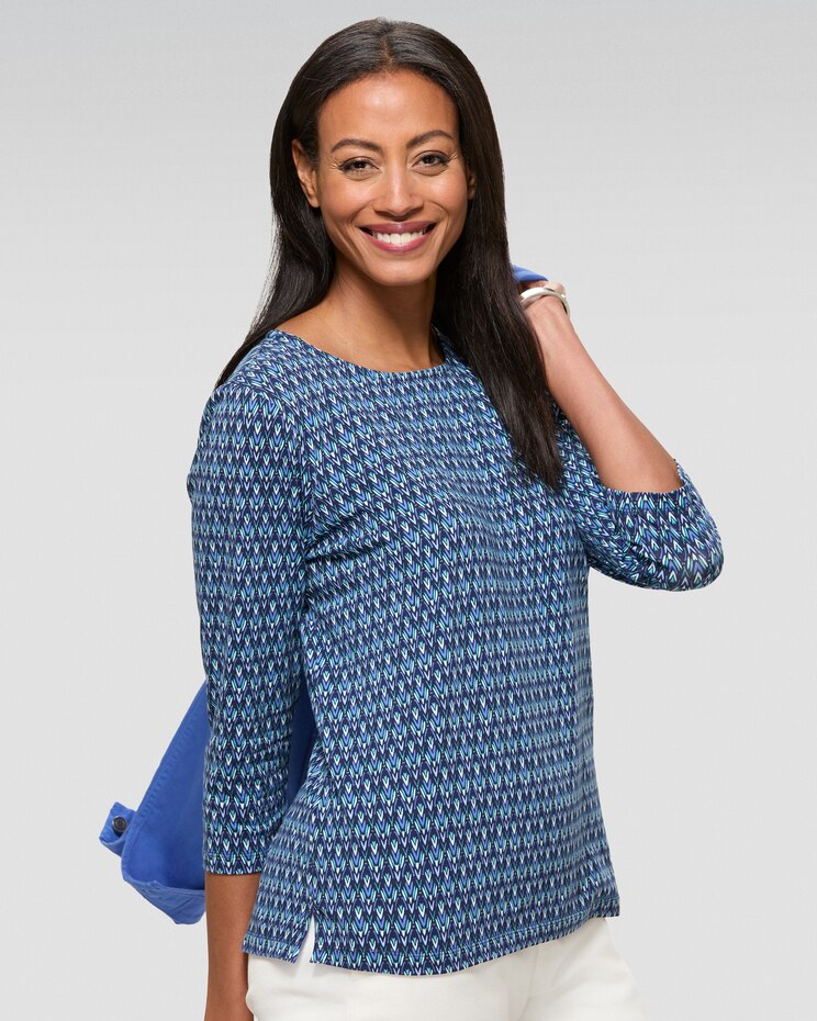 Prima™ Cotton Deco Mini-Print Tee image number 1