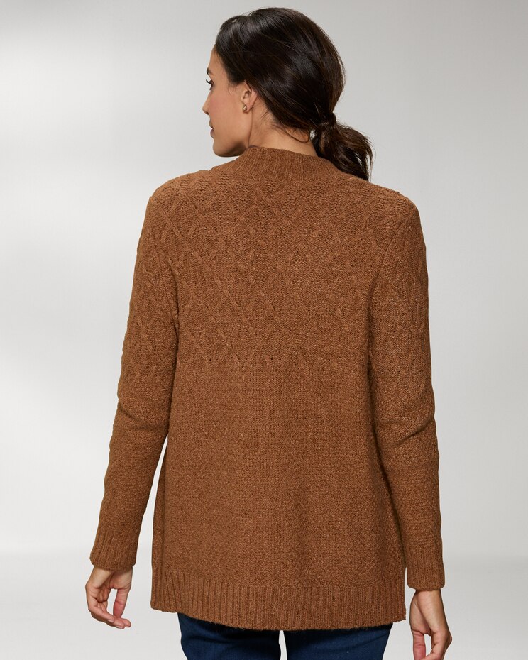 Mixed-Stitch Long Cardigan image number 2