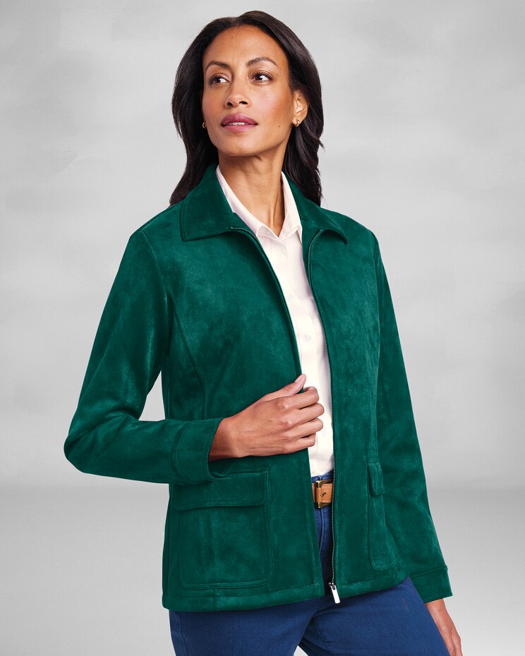 Microsuede Zip-Front Jacket image number 1