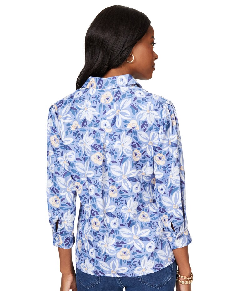Ruby Non-Iron Brushstoke Blossoms Shirt image number 2