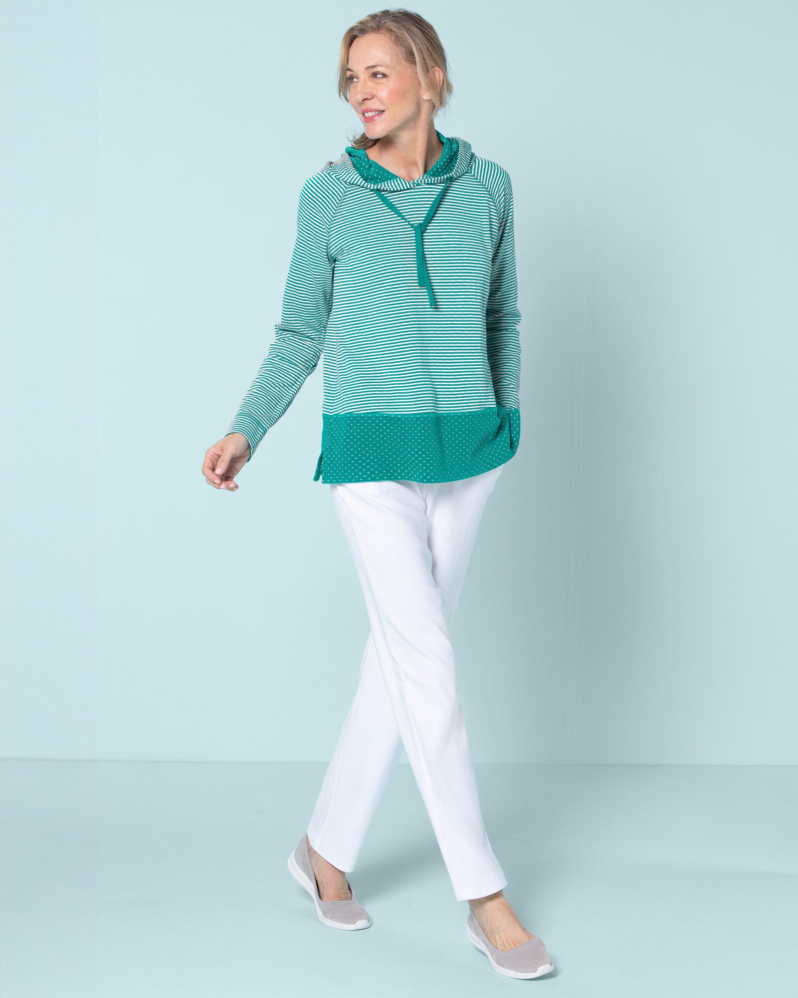 Stripe & Dot Knit Hoodie | Appleseed's
