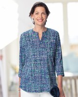 Essential Cotton Watercolor Grid Tunic thumbnail number 1
