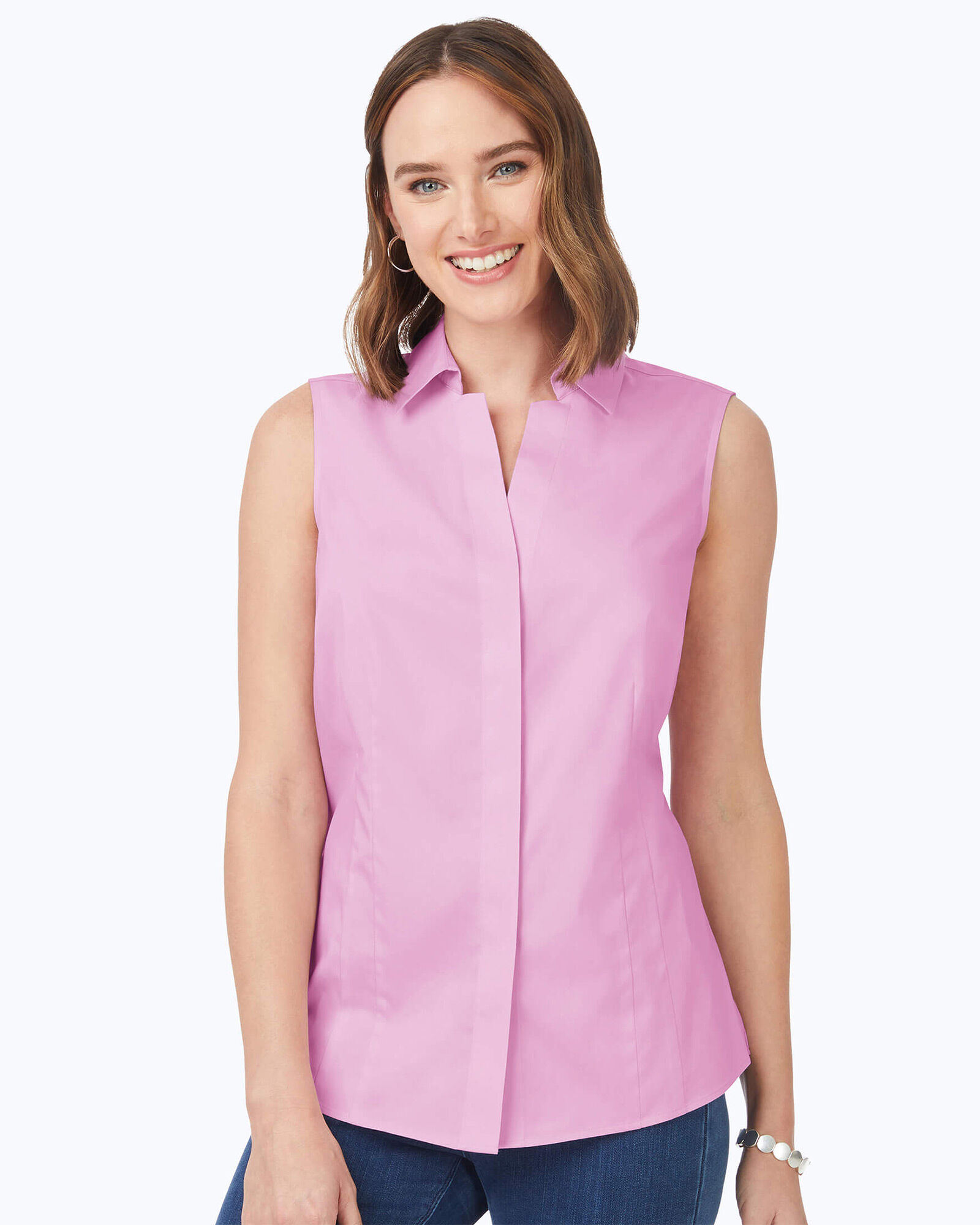 Foxcroft Taylor Essential Stretch Non-Iron Sleeveless Shirt | Appleseed's