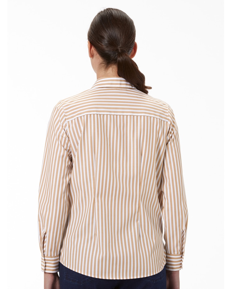 Foxcroft® No-Iron Perfect-Fit Tri-Stripe Long-Sleeve Shirt image number 2