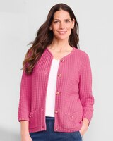 Bayside Cotton Gold-Button Cardigan  thumbnail number 1