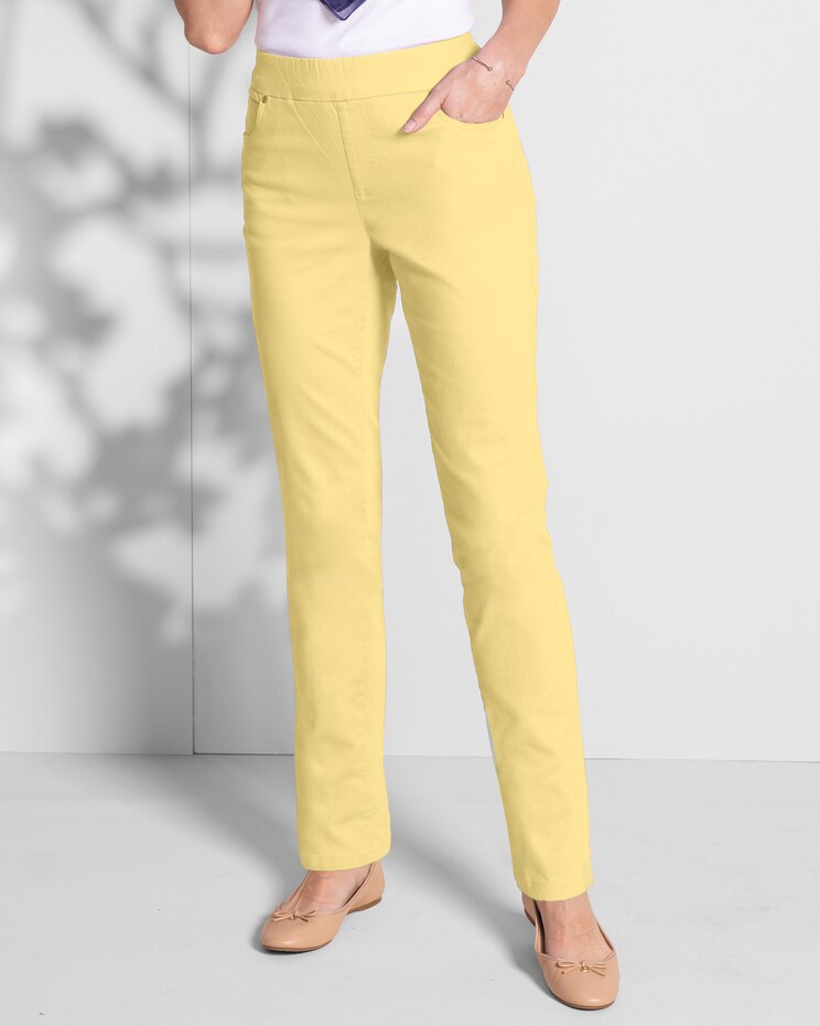 DreamFlex Color Comfort-Waist Relaxed Straight Leg Jeans image number 1