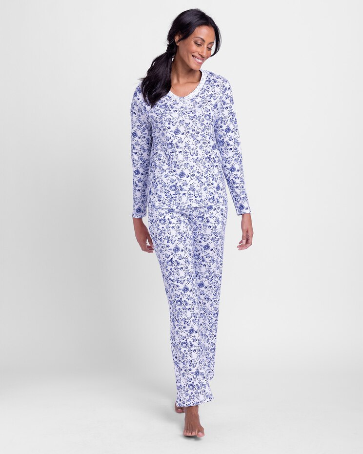 Karen Neuburger® Riviera Getaway Lace-Trim Pajamas image number 1