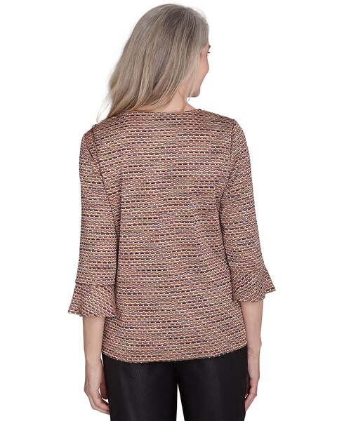 Alfred Dunner® Rue Rivoli Beaded Split Neck Space Dye Top