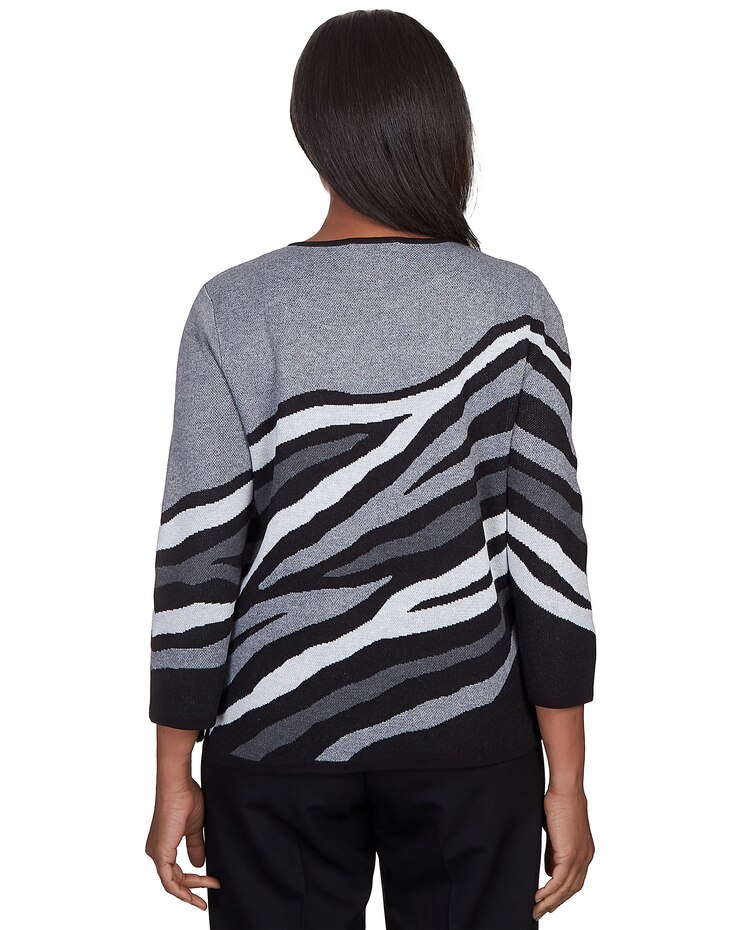 Alfred Dunner® Classics Animal Jacquard Beaded Top image number 2