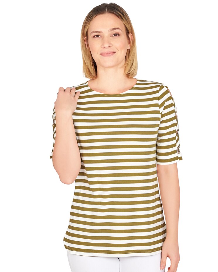 Ruby Rd® Striped Print Top image number 1