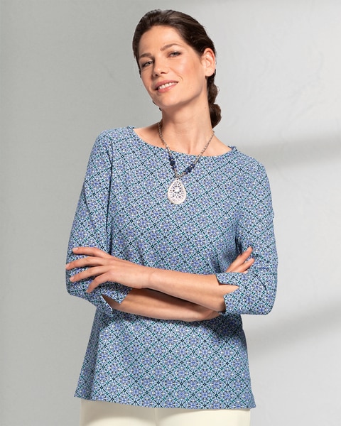 Norm Thompson™ Travel Knit Three-Quarter-Sleeve Tee