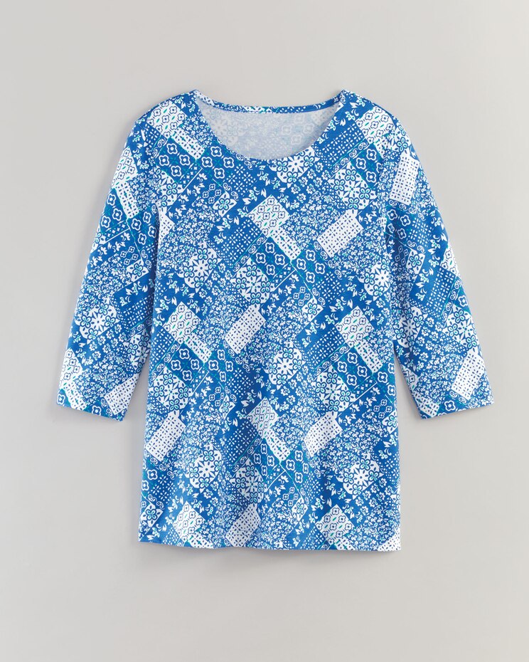 Three-Quarter Sleeve Patchwork Tee image number 4