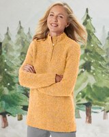 Luxe Bouclè Mockneck Henley thumbnail number 1