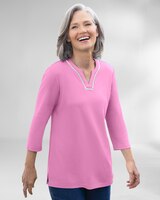 Lace-Edged Notch-Neck Tunic thumbnail number 1