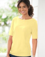 Coastal Cotton Elbow-Sleeve Boatneck Tee thumbnail number 1