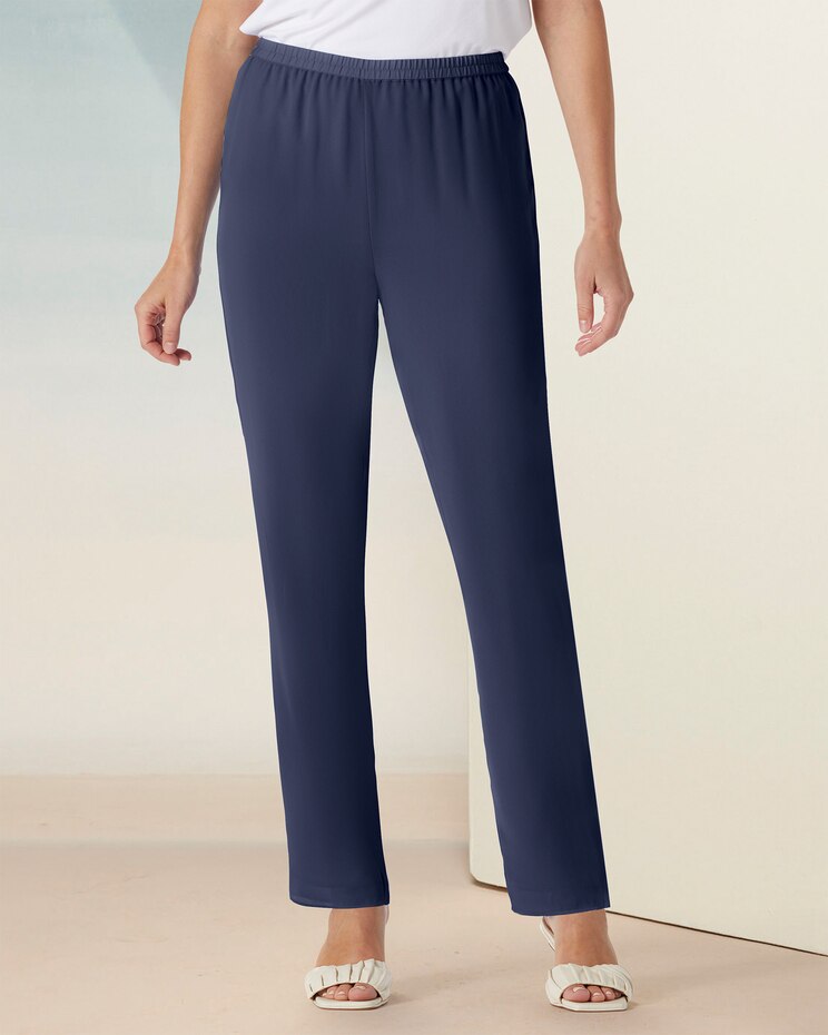 Flirty Solid Slim Leg Pants image number 1