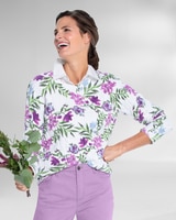 Bayside Cotton Cable Floral Print Sweater thumbnail number 1