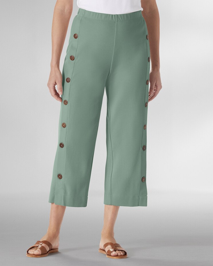 Sahara Side-Button Knit Capris image number 1