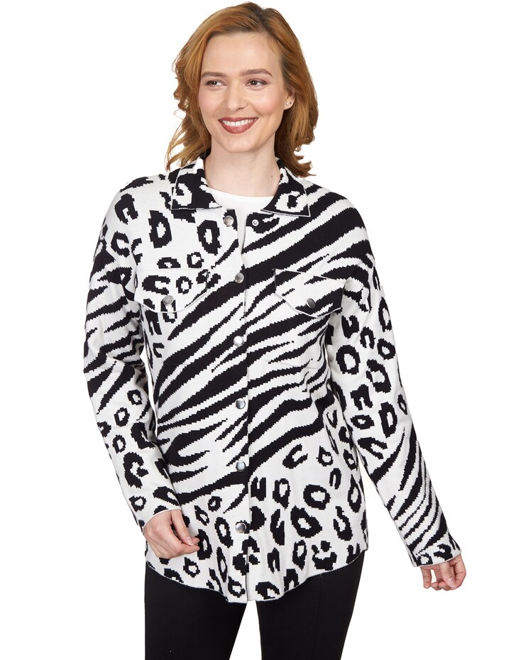 Ruby Rd® Animal Print Sweater Jacket image number 1