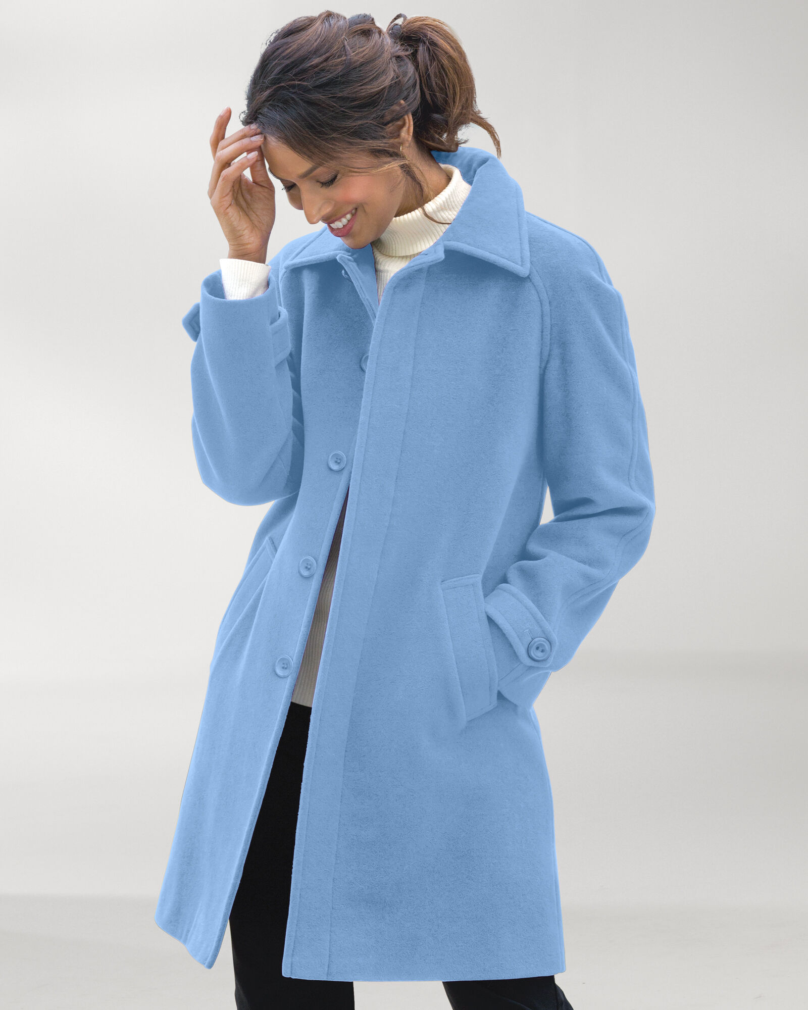 Balmacaan Wool Coat