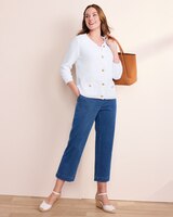 Bayside Cotton Gold-Button Cardigan  thumbnail number 2