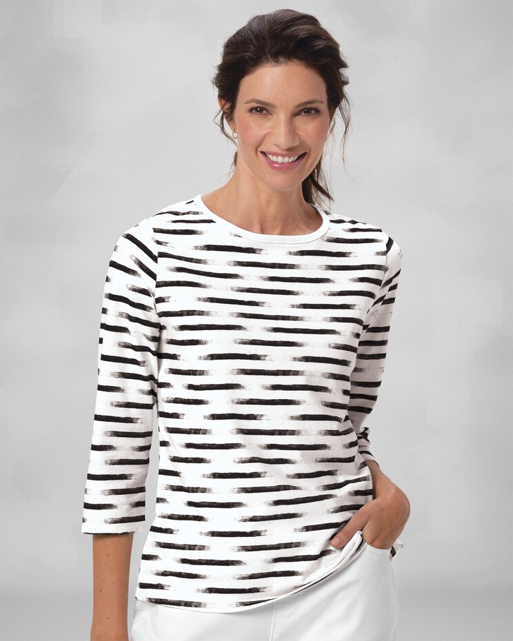 Cotton Painted Stripe Tee image number 1