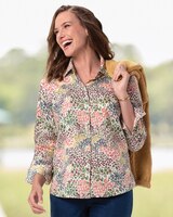 Foxcroft Autumn Spice Floral Non-Iron Shirt thumbnail number 1