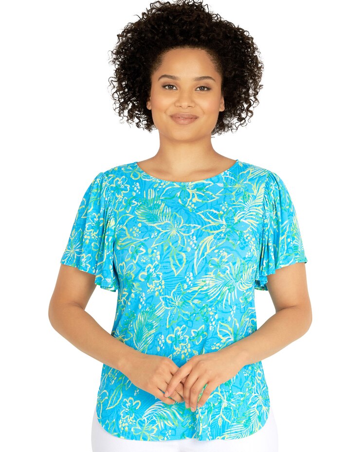 Ruby Rd® Tropical Tie-Dye Print Top image number 1