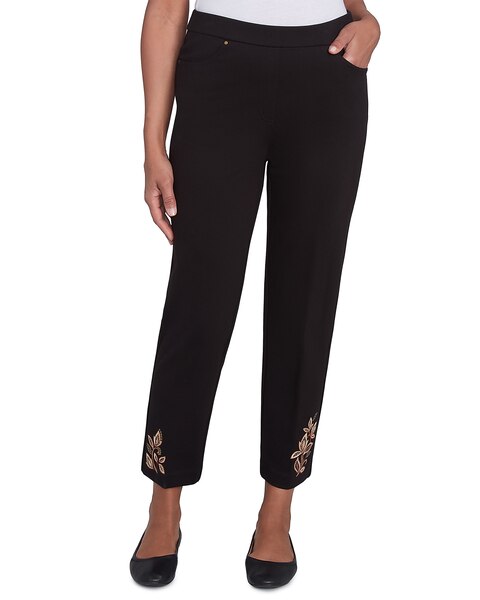 Alfred Dunner® Rue Rivoli Embroidered Leaf Medium Length Pant