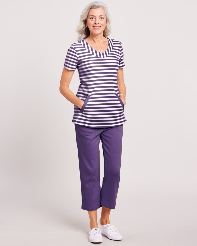 Summer Striped Capris Set image number 1