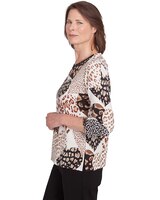 Alfred Dunner® Romancing The Stone Animal Skin Heart Print Tee thumbnail number 4