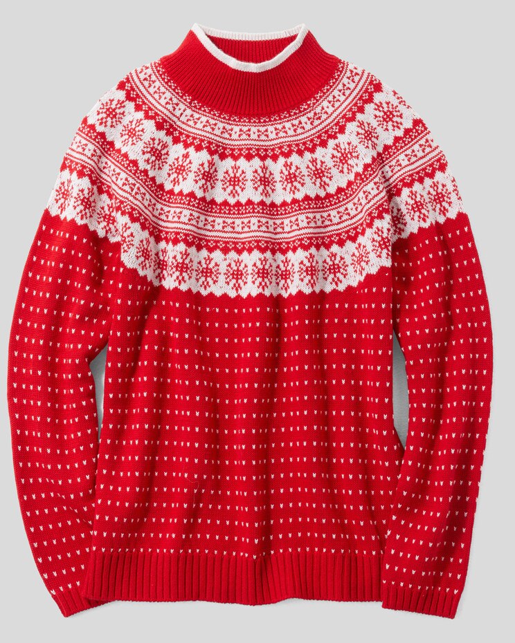 Snowflake Fair Isle Mockneck Sweater image number 3