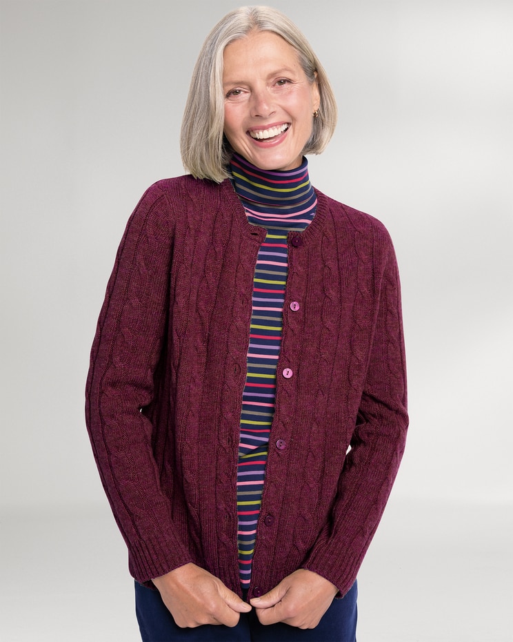 Classic Cabled Wool Cardigan image number 1