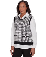 Alfred Dunner® Runway Ready Houndstooth Two in One Vest thumbnail number 3