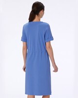 Solid Knit Drawstring-Waist Dress thumbnail number 2