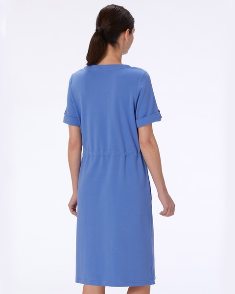 Solid Knit Drawstring-Waist Dress