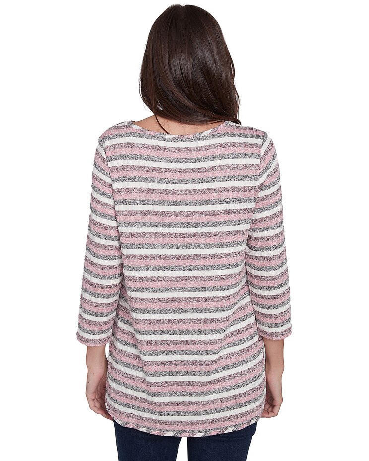 Ruby Rd® Casual Luxe Knit Stripe Rib Top image number 3